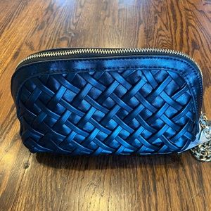 Woven Faux Leather Small Cross Body Purse with gold link clutch‎ chain